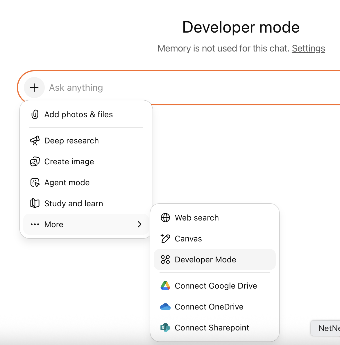 Enabling the connector in chat