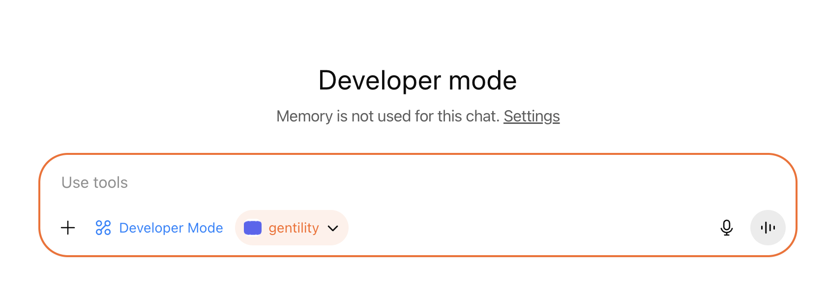 Connector shown as enabled in chat